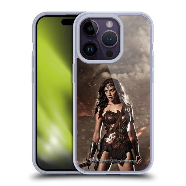 Batman V Superman: Dawn of Justice Graphics Wonder Woman Soft Gel Case for Apple iPhone 14 Pro