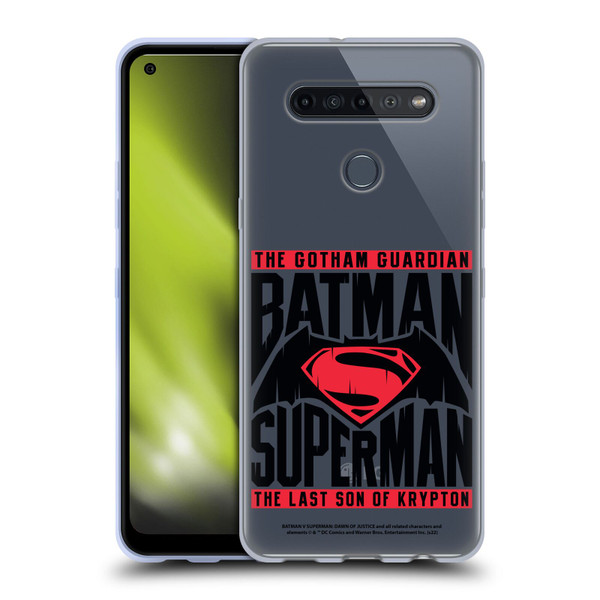 Batman V Superman: Dawn of Justice Graphics Typography Soft Gel Case for LG K51S