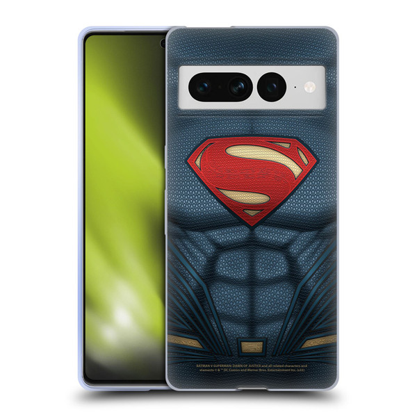 Batman V Superman: Dawn of Justice Graphics Superman Costume Soft Gel Case for Google Pixel 7 Pro