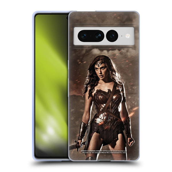Batman V Superman: Dawn of Justice Graphics Wonder Woman Soft Gel Case for Google Pixel 7 Pro