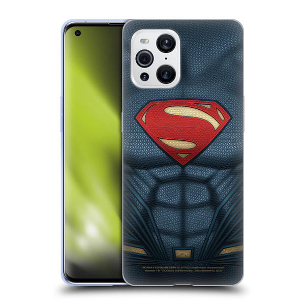 Batman V Superman: Dawn of Justice Graphics Superman Costume Soft Gel Case for OPPO Find X3 / Pro