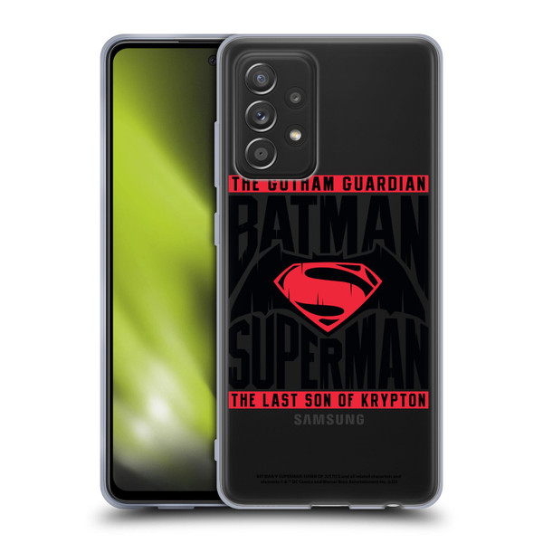 Batman V Superman: Dawn of Justice Graphics Typography Soft Gel Case for Samsung Galaxy A52 / A52s / 5G (2021)