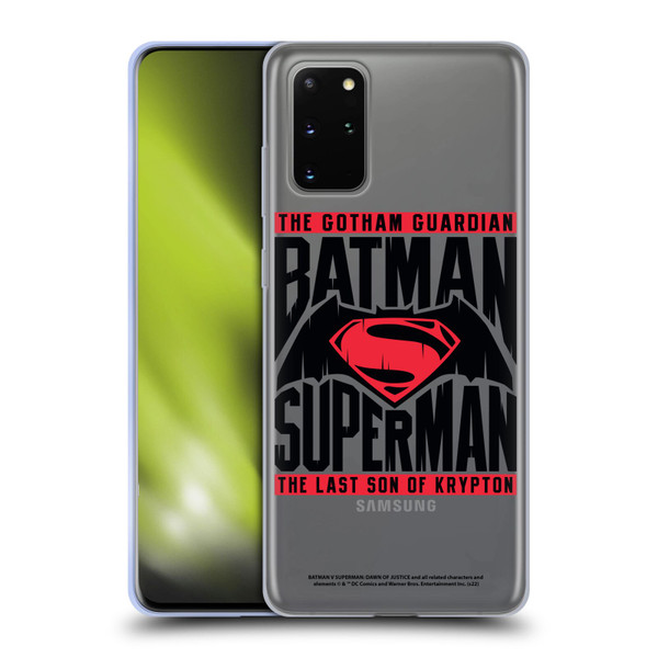Batman V Superman: Dawn of Justice Graphics Typography Soft Gel Case for Samsung Galaxy S20+ / S20+ 5G