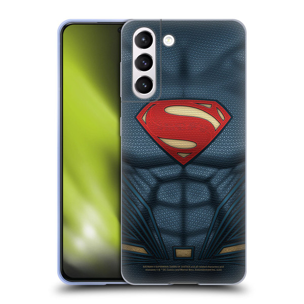 Batman V Superman: Dawn of Justice Graphics Superman Costume Soft Gel Case for Samsung Galaxy S21 5G