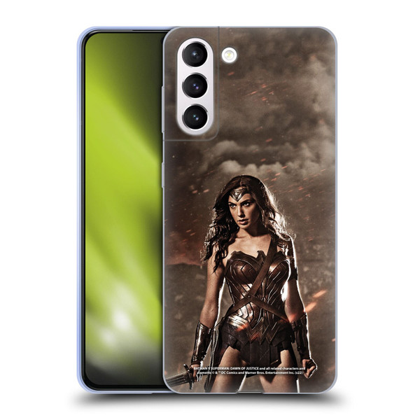 Batman V Superman: Dawn of Justice Graphics Wonder Woman Soft Gel Case for Samsung Galaxy S21+ 5G