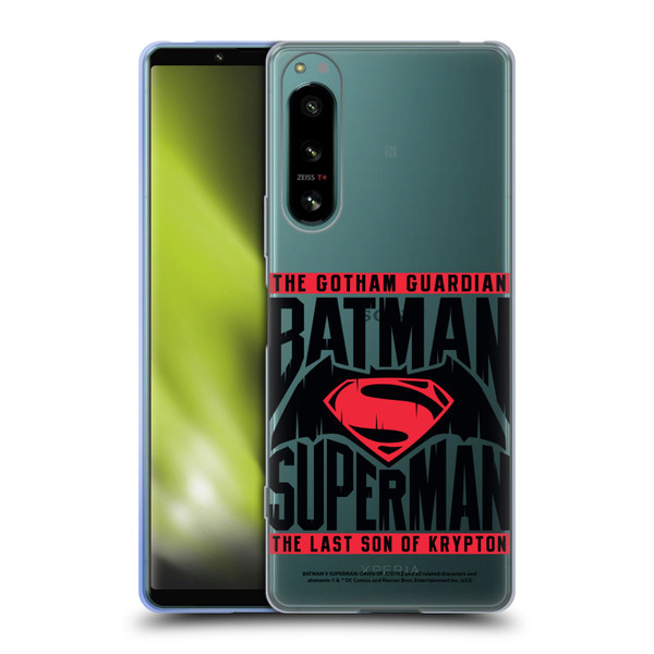 Batman V Superman: Dawn of Justice Graphics Typography Soft Gel Case for Sony Xperia 5 IV