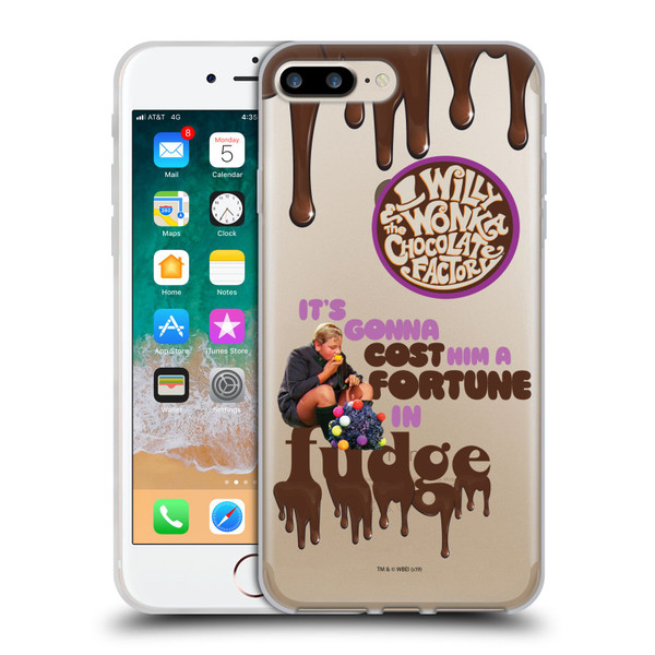 Willy Wonka and the Chocolate Factory Graphics Augustus Gloop Soft Gel Case for Apple iPhone 7 Plus / iPhone 8 Plus