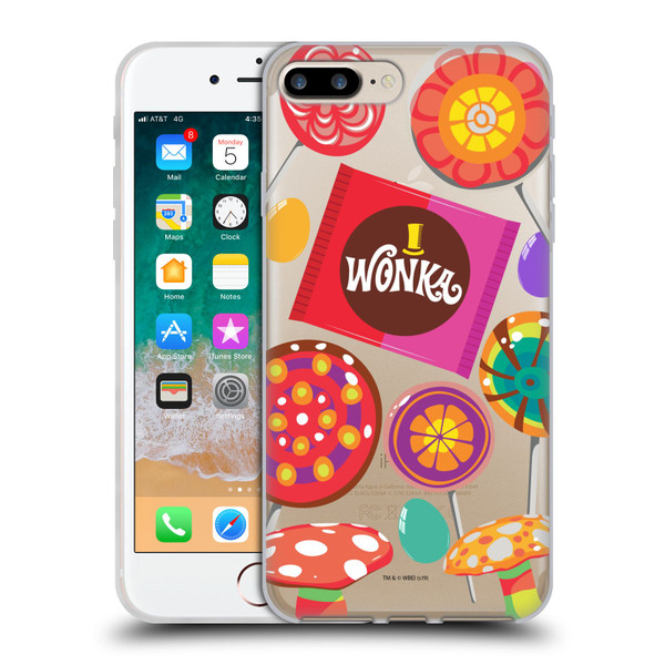 Willy Wonka and the Chocolate Factory Graphics Candies Soft Gel Case for Apple iPhone 7 Plus / iPhone 8 Plus
