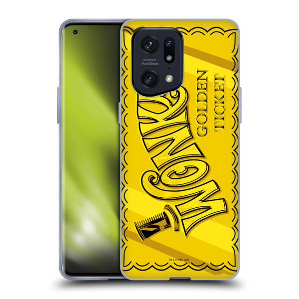 Willy Wonka and the Chocolate Factory Graphics Golden Ticket Soft Gel Case for OPPO Find X5 Pro