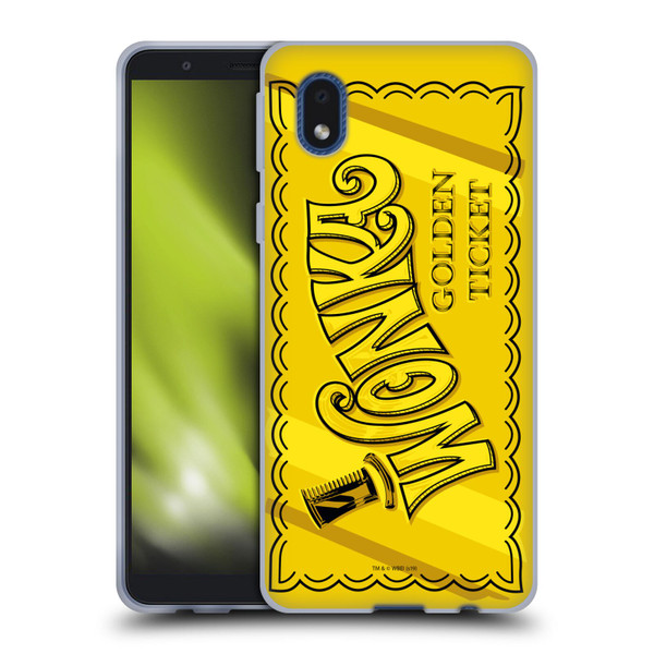 Willy Wonka and the Chocolate Factory Graphics Golden Ticket Soft Gel Case for Samsung Galaxy A01 Core (2020)
