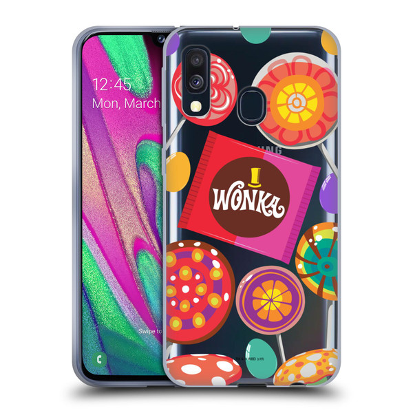 Willy Wonka and the Chocolate Factory Graphics Candies Soft Gel Case for Samsung Galaxy A40 (2019)