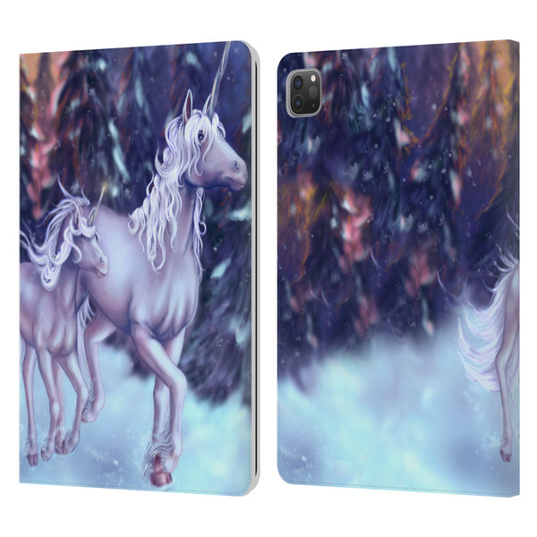 Tiffany "Tito" Toland-Scott Christmas Art Winter Unicorns Leather Book Wallet Case Cover For Apple iPad Pro 11 2020 / 2021 / 2022