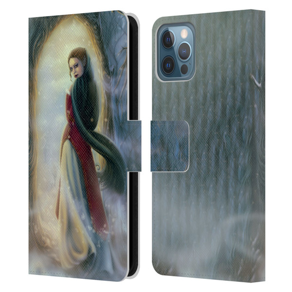 Tiffany "Tito" Toland-Scott Christmas Art Elf Woman In Snowy Forest Leather Book Wallet Case Cover For Apple iPhone 12 / iPhone 12 Pro