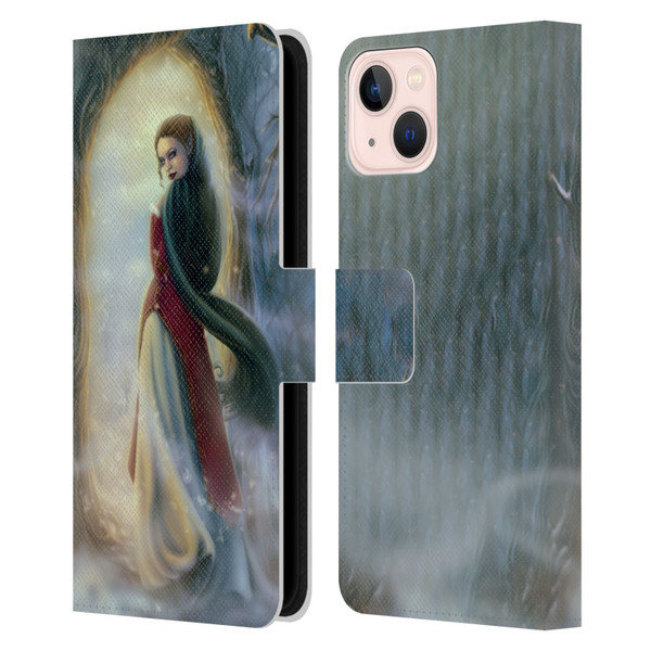 Tiffany "Tito" Toland-Scott Christmas Art Elf Woman In Snowy Forest Leather Book Wallet Case Cover For Apple iPhone 13