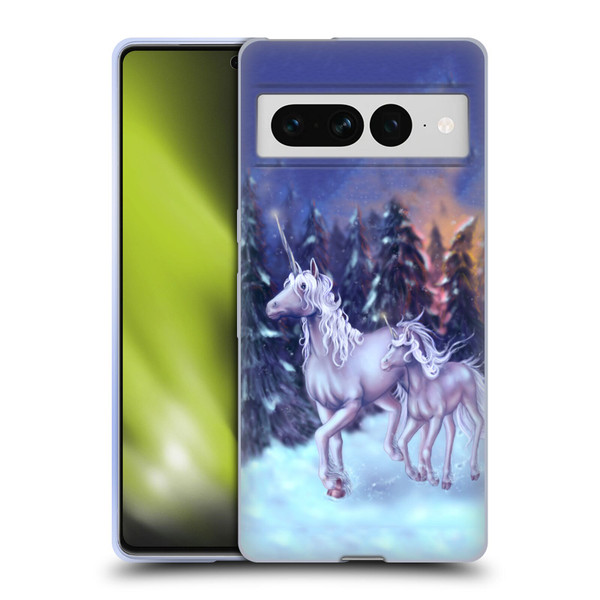 Tiffany "Tito" Toland-Scott Christmas Art Winter Unicorns Soft Gel Case for Google Pixel 7 Pro