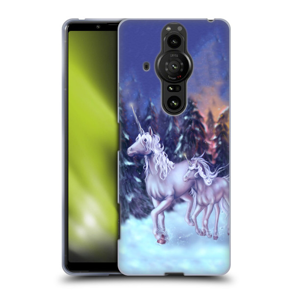 Tiffany "Tito" Toland-Scott Christmas Art Winter Unicorns Soft Gel Case for Sony Xperia Pro-I