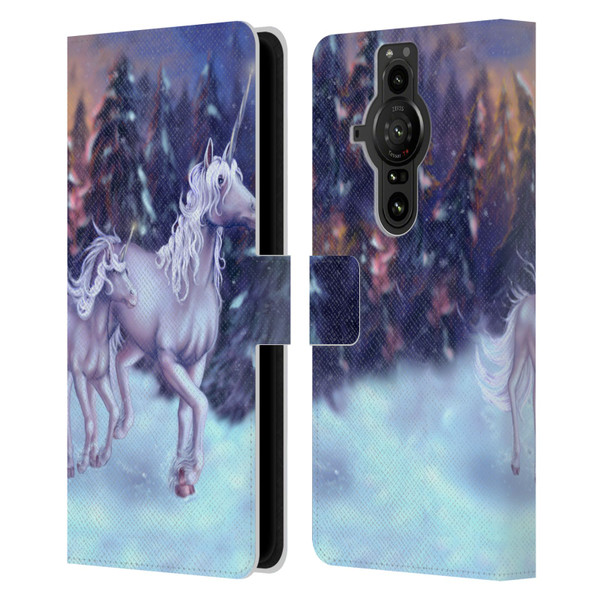 Tiffany "Tito" Toland-Scott Christmas Art Winter Unicorns Leather Book Wallet Case Cover For Sony Xperia Pro-I