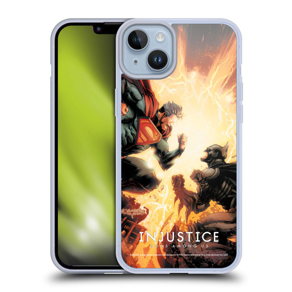 Injustice Gods Among Us Key Art Battle Soft Gel Case for Apple iPhone 14 Plus