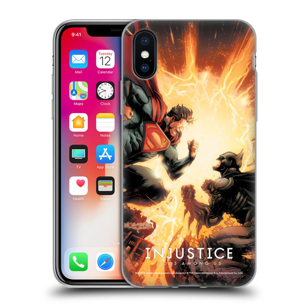 Injustice Gods Among Us Key Art Battle Soft Gel Case for Apple iPhone X / iPhone XS