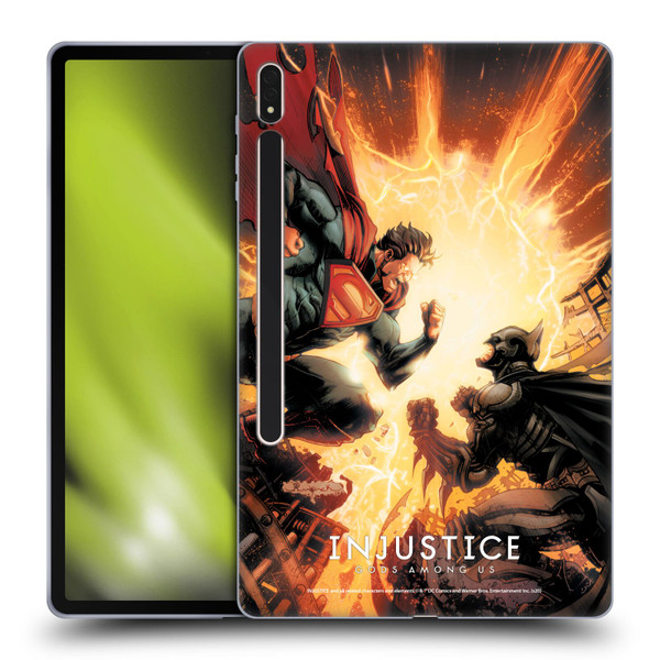 Injustice Gods Among Us Key Art Battle Soft Gel Case for Samsung Galaxy Tab S8 Plus