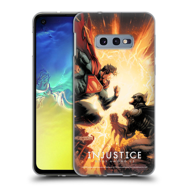 Injustice Gods Among Us Key Art Battle Soft Gel Case for Samsung Galaxy S10e