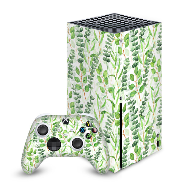 Katerina Kirilova Patterns Eucalyptus Mix Vinyl Sticker Skin Decal Cover for Microsoft Series X Console & Controller