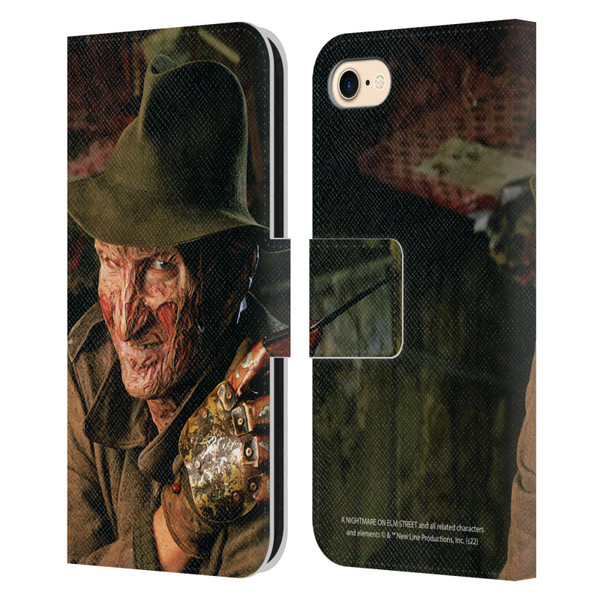 A Nightmare On Elm Street 4 The Dream Master Graphics Freddy Leather Book Wallet Case Cover For Apple iPhone 7 / 8 / SE 2020 & 2022