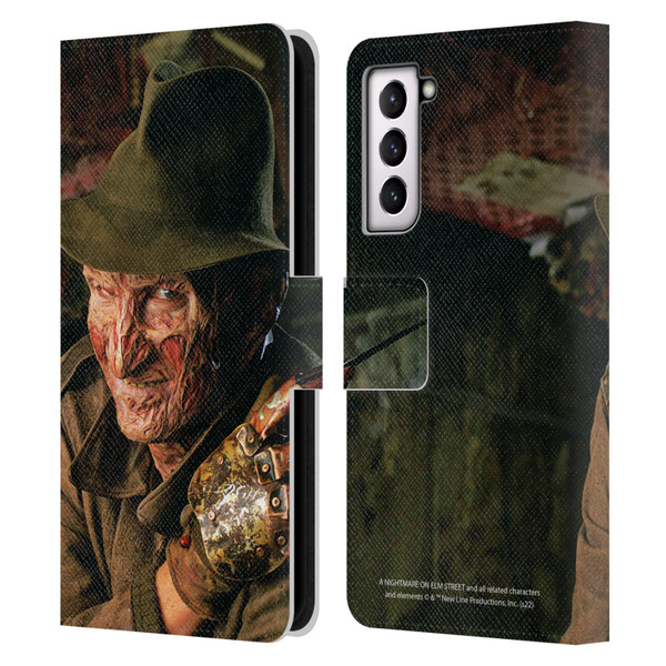 A Nightmare On Elm Street 4 The Dream Master Graphics Freddy Leather Book Wallet Case Cover For Samsung Galaxy S21 5G