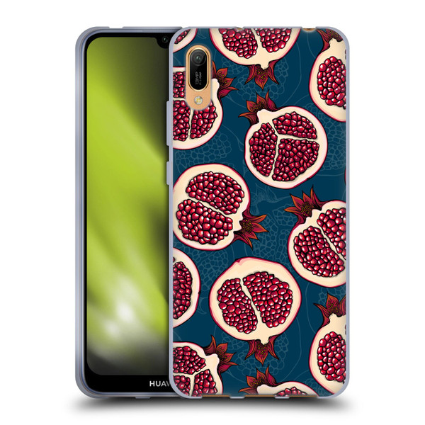 Katerina Kirilova Fruits & Foliage Patterns Pomegranate Slices Soft Gel Case for Huawei Y6 Pro (2019)