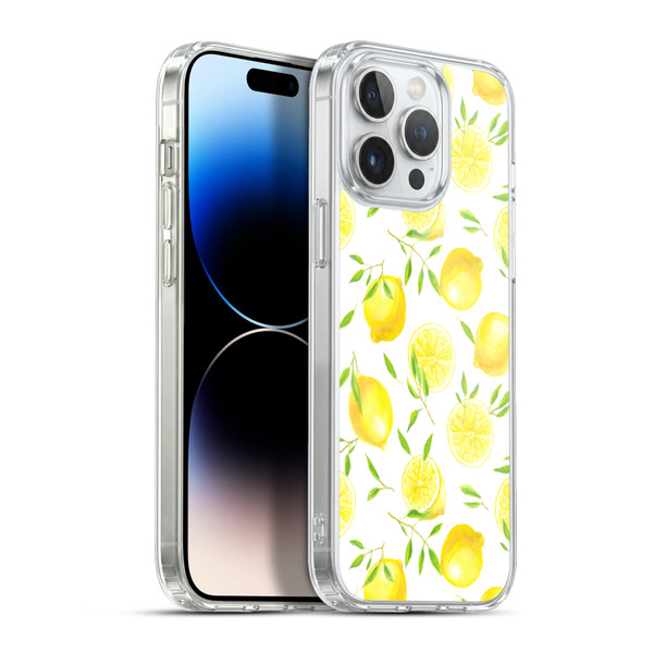 Katerina Kirilova Fruits & Foliage Patterns Lemons Soft Gel Case for Apple iPhone 13 Pro Max & MagSafe
