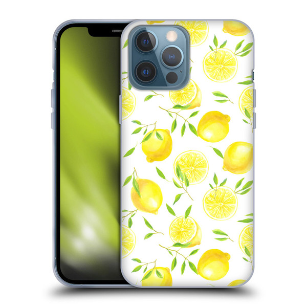 Katerina Kirilova Fruits & Foliage Patterns Lemons Soft Gel Case for Apple iPhone 13 Pro Max