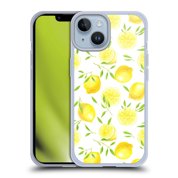 Katerina Kirilova Fruits & Foliage Patterns Lemons Soft Gel Case for Apple iPhone 14