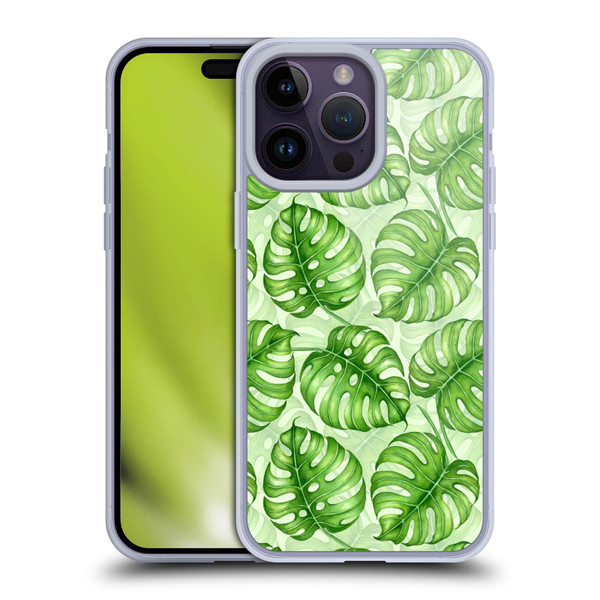 Katerina Kirilova Fruits & Foliage Patterns Monstera Soft Gel Case for Apple iPhone 14 Pro Max