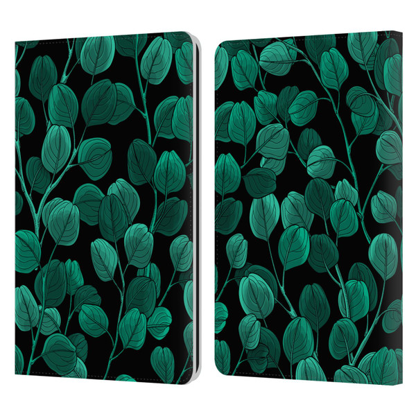 Katerina Kirilova Fruits & Foliage Patterns Eucalyptus Silver Dollar Leather Book Wallet Case Cover For Amazon Kindle Paperwhite 1 / 2 / 3