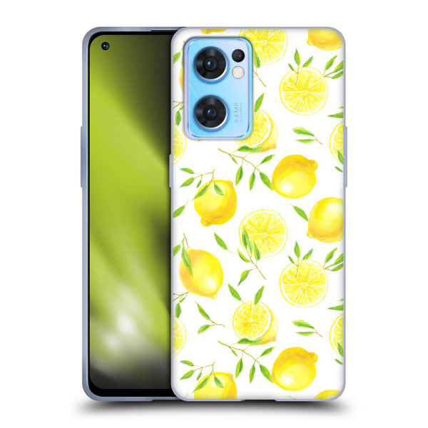 Katerina Kirilova Fruits & Foliage Patterns Lemons Soft Gel Case for OPPO Reno7 5G / Find X5 Lite