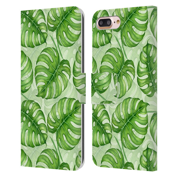 Katerina Kirilova Fruits & Foliage Patterns Monstera Leather Book Wallet Case Cover For Apple iPhone 7 Plus / iPhone 8 Plus