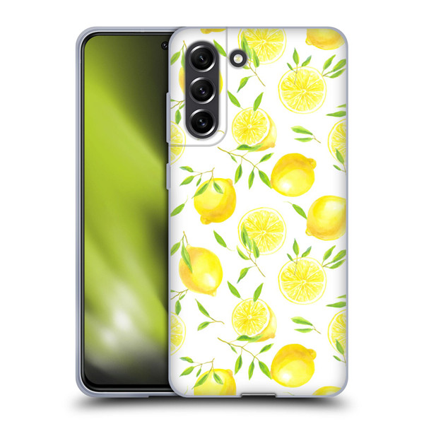 Katerina Kirilova Fruits & Foliage Patterns Lemons Soft Gel Case for Samsung Galaxy S21 FE 5G