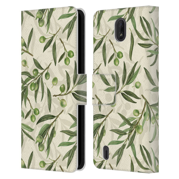 Katerina Kirilova Fruits & Foliage Patterns Olive Branches Leather Book Wallet Case Cover For Nokia C01 Plus/C1 2nd Edition
