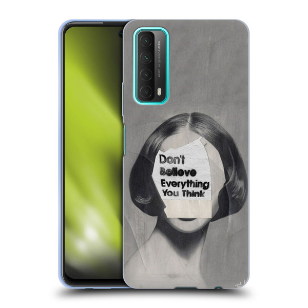 LouiJoverArt Black And White Think Soft Gel Case for Huawei P Smart (2021)