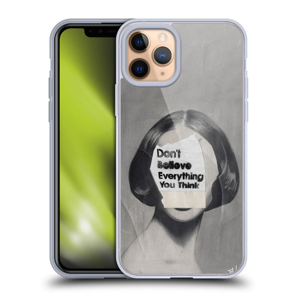 LouiJoverArt Black And White Think Soft Gel Case for Apple iPhone 11 Pro