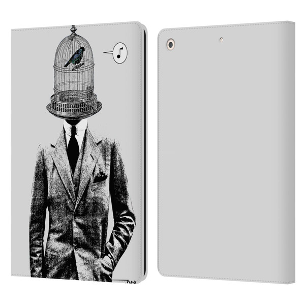 LouiJoverArt Black And White Plumage Leather Book Wallet Case Cover For Apple iPad 10.2 2019/2020/2021
