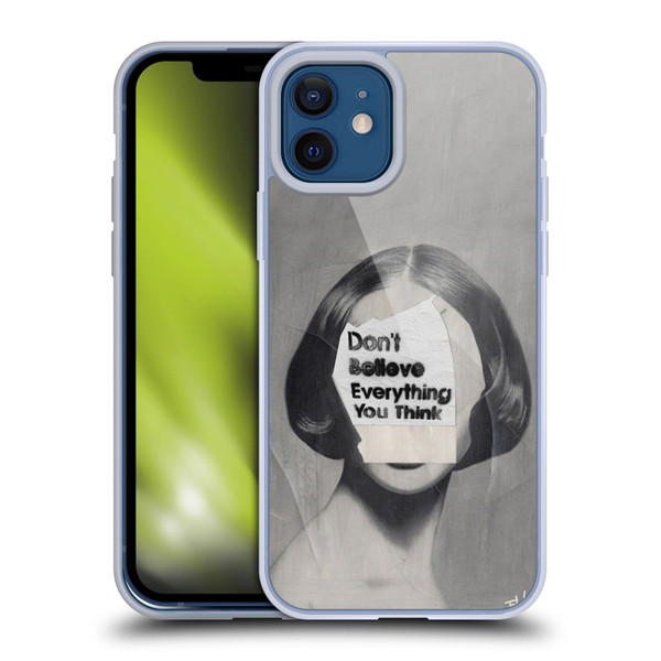 LouiJoverArt Black And White Think Soft Gel Case for Apple iPhone 12 / iPhone 12 Pro