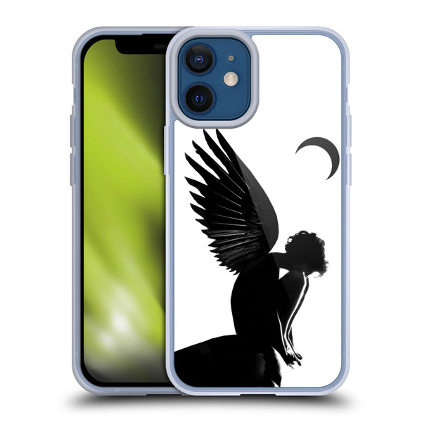 LouiJoverArt Black And White Angel Soft Gel Case for Apple iPhone 12 Mini