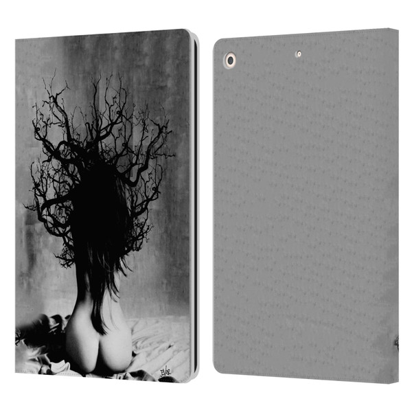 LouiJoverArt Black And White She Oak Leather Book Wallet Case Cover For Apple iPad 10.2 2019/2020/2021