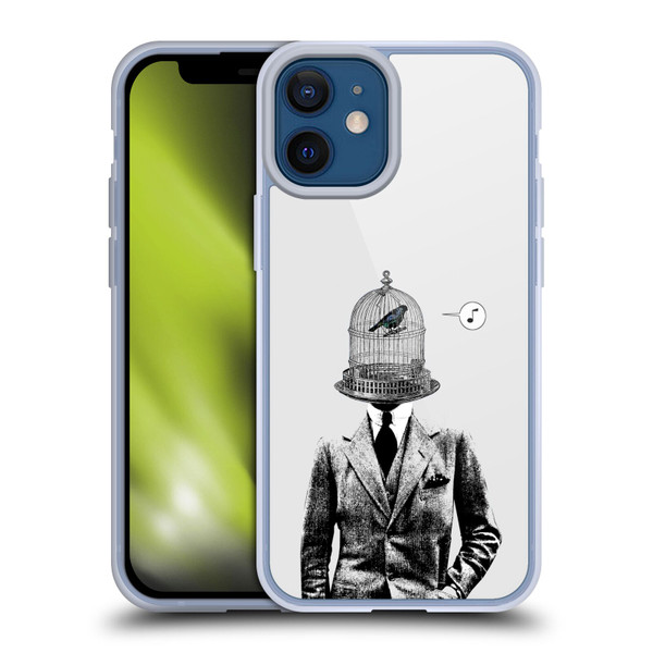 LouiJoverArt Black And White Plumage Soft Gel Case for Apple iPhone 12 Mini