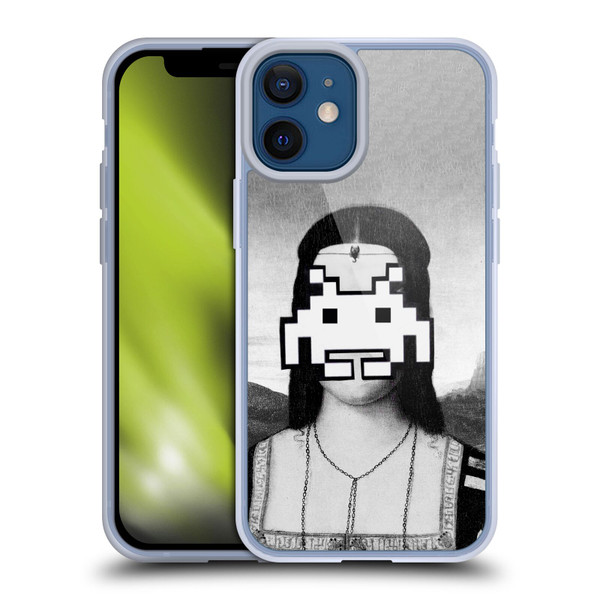 LouiJoverArt Black And White Renaissance Invaders Soft Gel Case for Apple iPhone 12 Mini