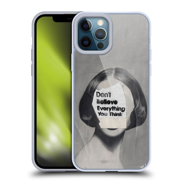 LouiJoverArt Black And White Think Soft Gel Case for Apple iPhone 12 Pro Max