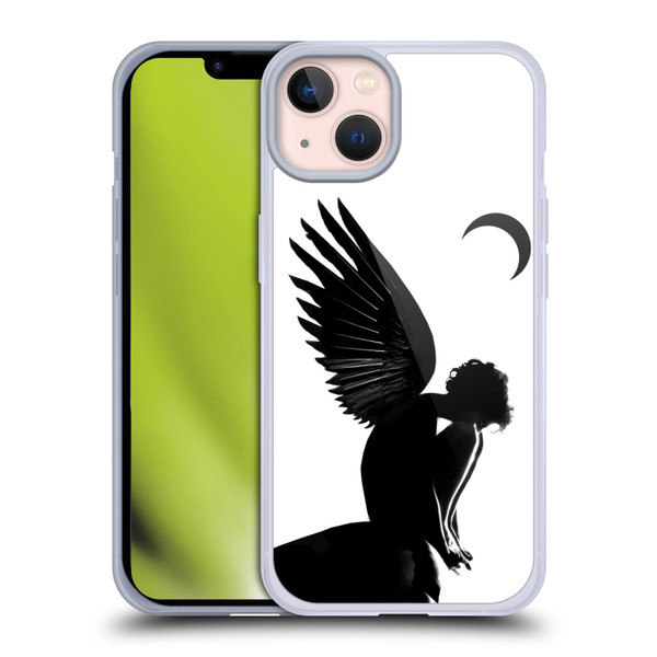LouiJoverArt Black And White Angel Soft Gel Case for Apple iPhone 13