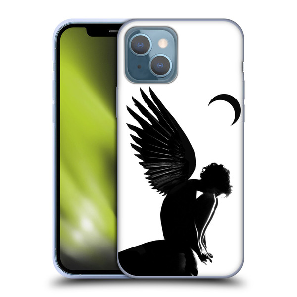 LouiJoverArt Black And White Angel Soft Gel Case for Apple iPhone 13