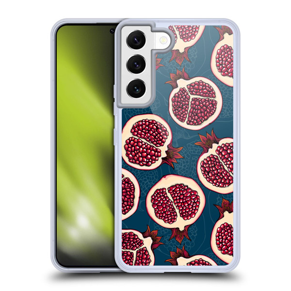 Katerina Kirilova Fruits & Foliage Patterns Pomegranate Slices Soft Gel Case for Samsung Galaxy S22 5G